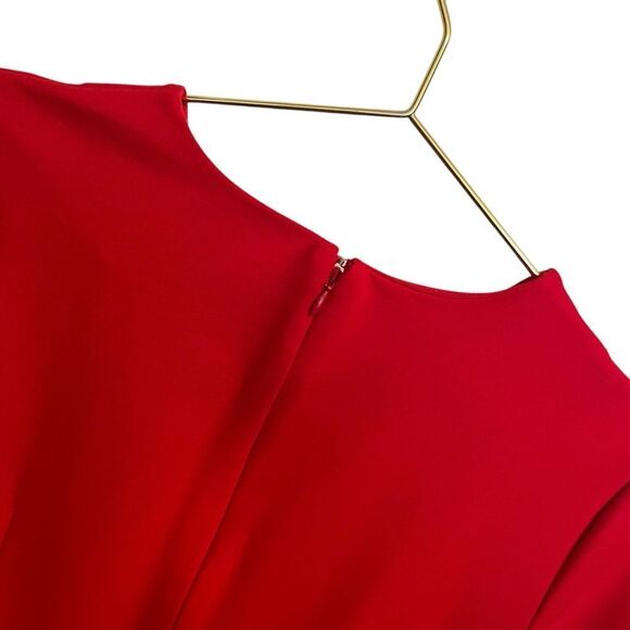 Banana Republic Red Ponte Knit Flutter Sleeve Dress Size 4 - Picture 6 of 6